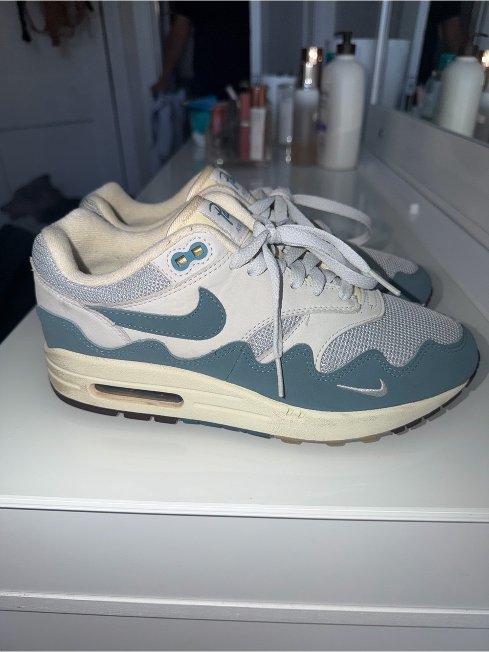 Nike x Patta Air Max 1 Noise Aqua Blue Wave Sneakers Women’s 8